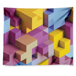 Pastel Geometric Cubic Print Tapestry