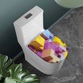 Pastel Geometric Cubic Print Toilet Lid Cover