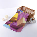 Pastel Geometric Cubic Print Towel