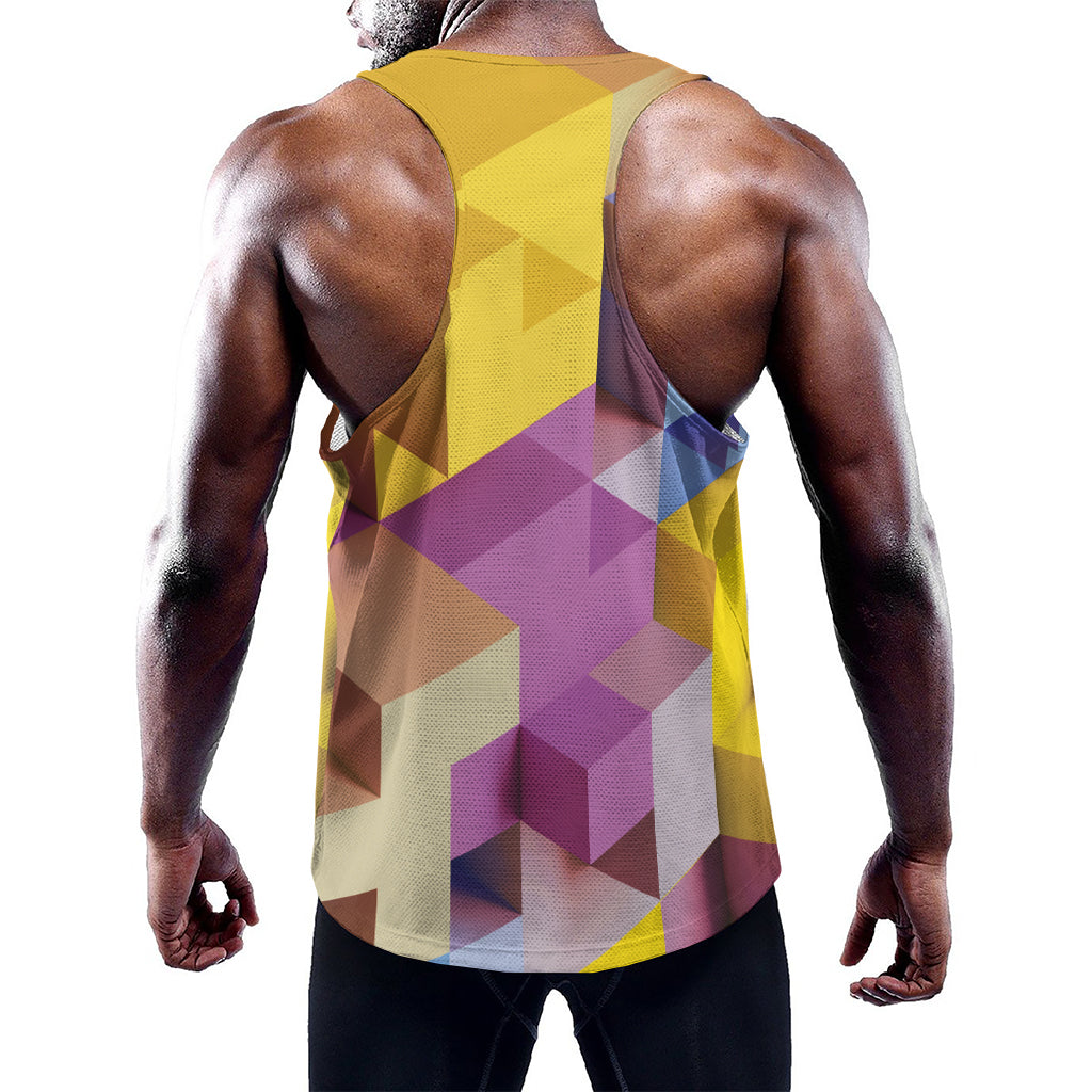 Pastel Geometric Cubic Print Training Tank Top