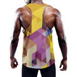 Pastel Geometric Cubic Print Training Tank Top