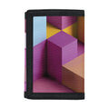 Pastel Geometric Cubic Print Trifold Wallet