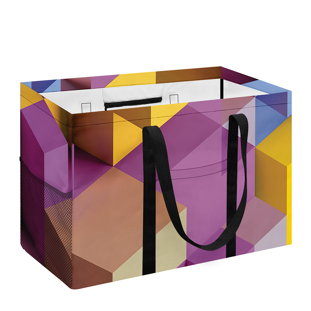 Pastel Geometric Cubic Print Utility Tote Bag