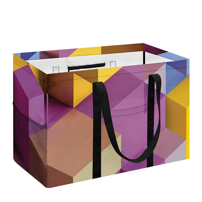 Pastel Geometric Cubic Print Utility Tote Bag