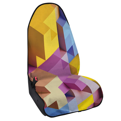 Pastel Geometric Cubic Print Waterproof Car Seat Cover