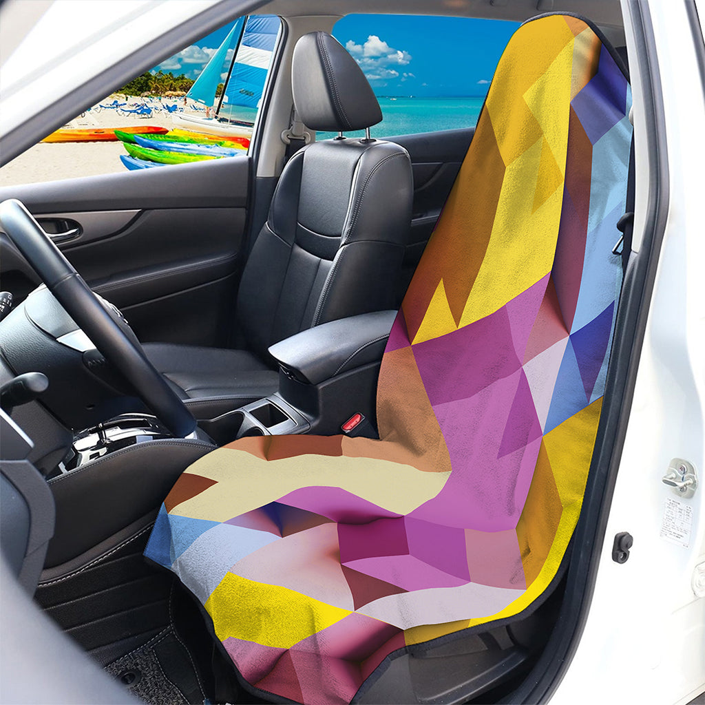 Pastel Geometric Cubic Print Waterproof Car Seat Cover