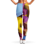 Pastel Geometric Cubic Print Women's Leggings