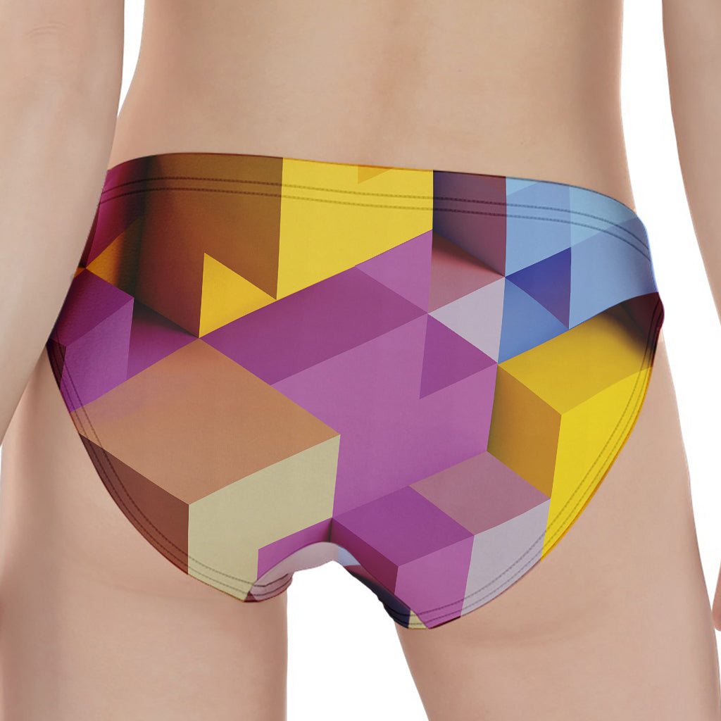 Pastel Geometric Cubic Print Women's Panties