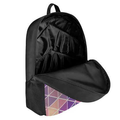 Pastel Geometric Shape Pattern Print 17 Inch Backpack