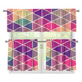 Pastel Geometric Shape Pattern Print 3 Piece Kitchen Curtains