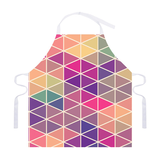 Pastel Geometric Shape Pattern Print Adjustable Apron