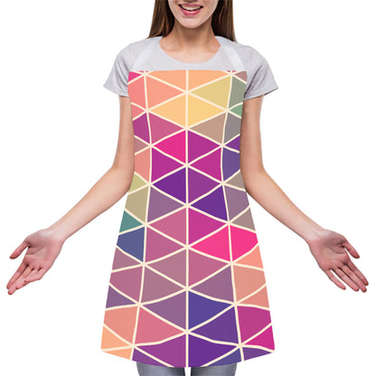 Pastel Geometric Shape Pattern Print Adjustable Apron