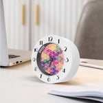 Pastel Geometric Shape Pattern Print Alarm Clock