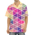 Pastel Geometric Shape Pattern Print Aloha Shirt
