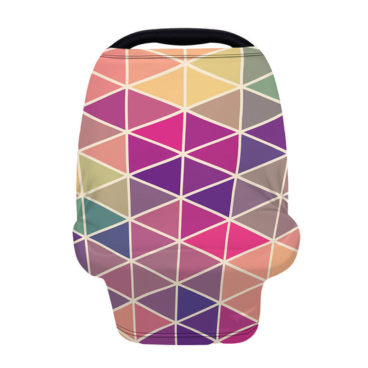 Pastel Geometric Shape Pattern Print Baby Seat Cover