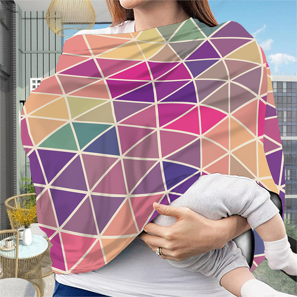Pastel Geometric Shape Pattern Print Baby Seat Cover