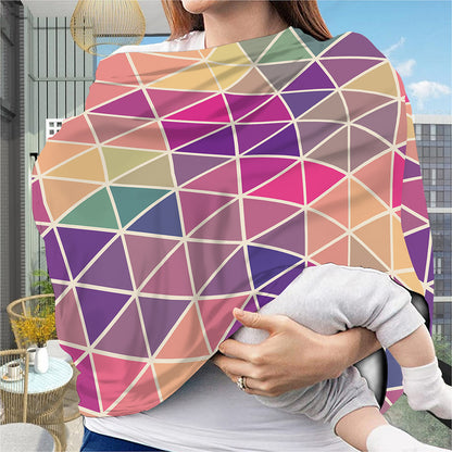Pastel Geometric Shape Pattern Print Baby Seat Cover