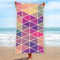 Pastel Geometric Shape Pattern Print Beach Towel