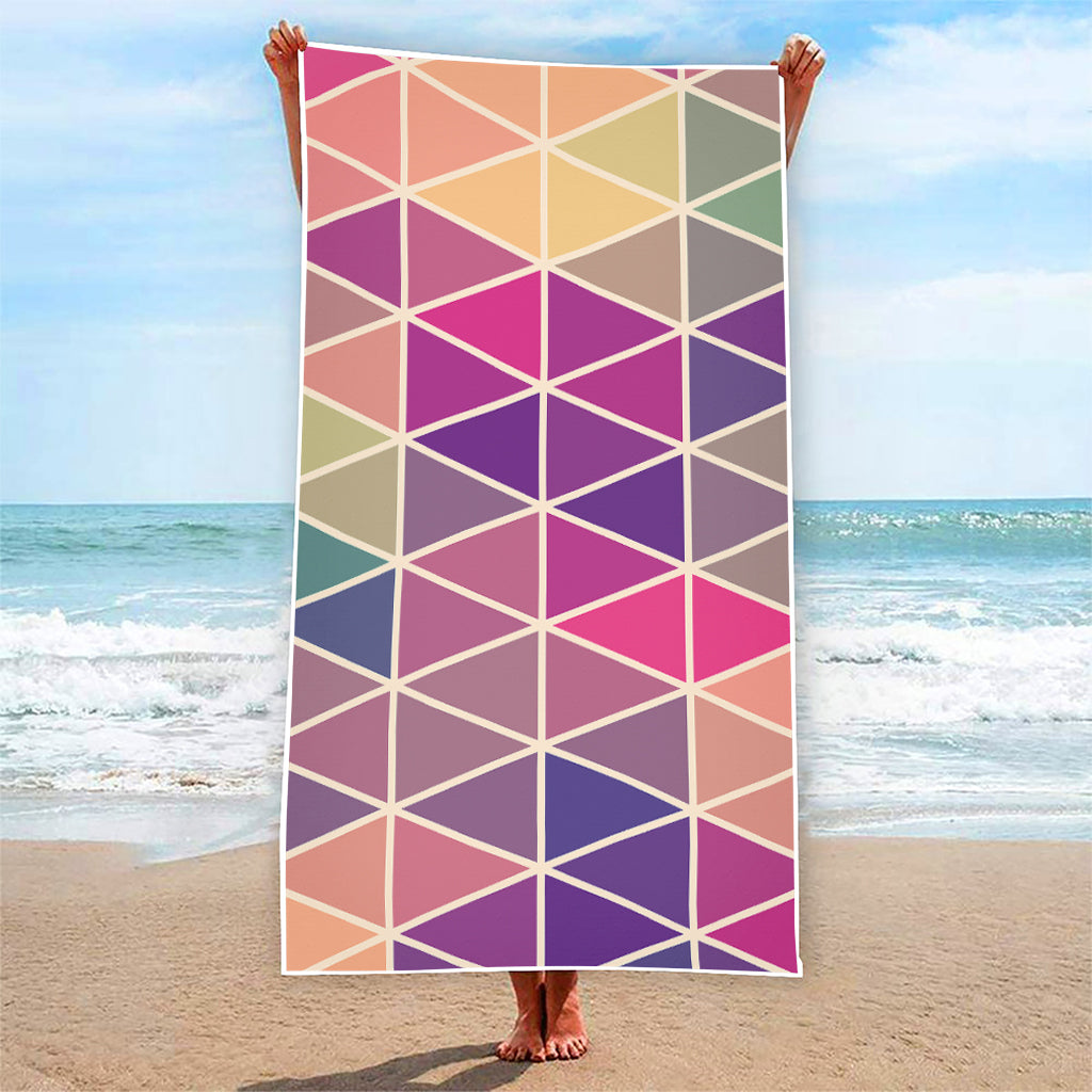 Pastel Geometric Shape Pattern Print Beach Towel