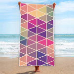Pastel Geometric Shape Pattern Print Beach Towel