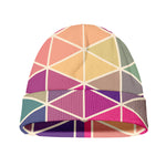 Pastel Geometric Shape Pattern Print Beanie