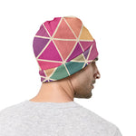 Pastel Geometric Shape Pattern Print Beanie