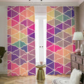 Pastel Geometric Shape Pattern Print Dimout Pencil Pleat Curtains