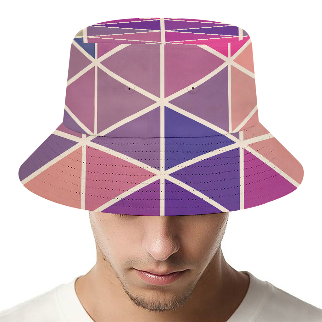 Pastel Geometric Shape Pattern Print Bucket Hat