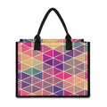Pastel Geometric Shape Pattern Print Canvas Tote Bag