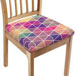 Pastel Geometric Shape Pattern Print Chair Cushion Cover