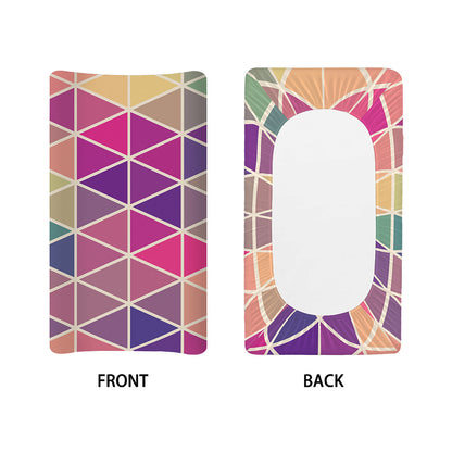 Pastel Geometric Shape Pattern Print Changing Pad Cover