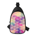 Pastel Geometric Shape Pattern Print Sling Bag