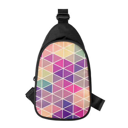 Pastel Geometric Shape Pattern Print Chest Bag