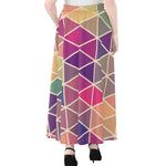 Pastel Geometric Shape Pattern Print Chiffon Maxi Skirt