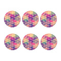 Pastel Geometric Shape Pattern Print Coaster Set