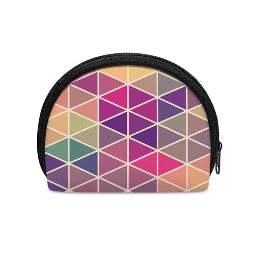 Pastel Geometric Shape Pattern Print Coin Purse