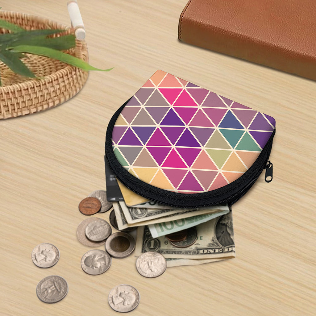 Pastel Geometric Shape Pattern Print Coin Purse