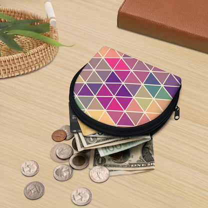 Pastel Geometric Shape Pattern Print Coin Purse