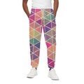Pastel Geometric Shape Pattern Print Cotton Sweatpants