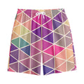 Pastel Geometric Shape Pattern Print Cotton Shorts