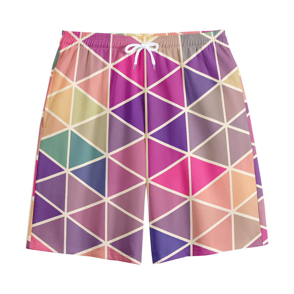 Pastel Geometric Shape Pattern Print Cotton Shorts