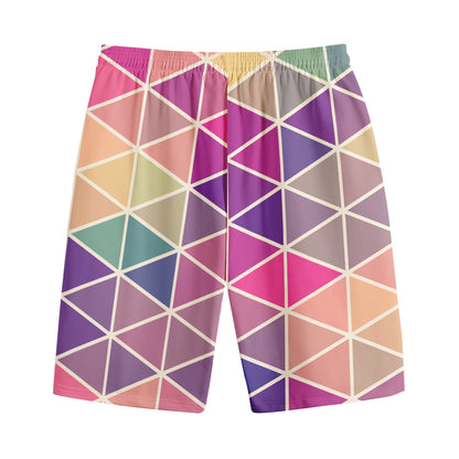 Pastel Geometric Shape Pattern Print Cotton Shorts