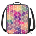 Pastel Geometric Shape Pattern Print Crossbody Lunch Bag
