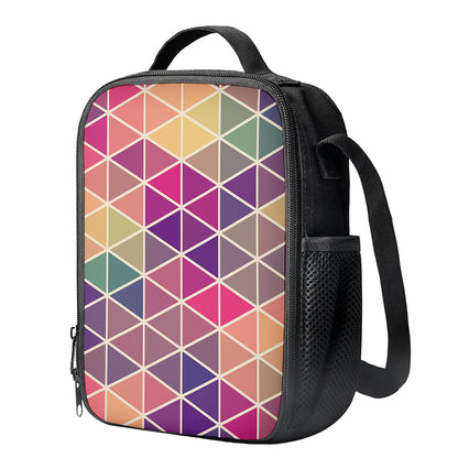 Pastel Geometric Shape Pattern Print Crossbody Lunch Bag