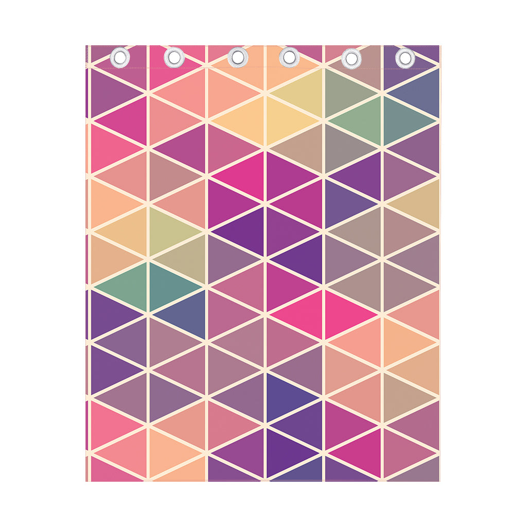Pastel Geometric Shape Pattern Print Curtain