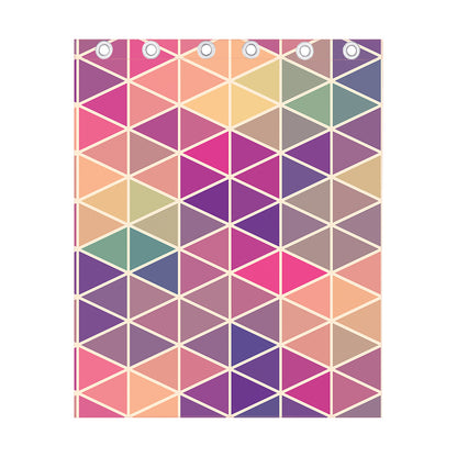 Pastel Geometric Shape Pattern Print Curtain