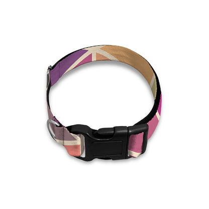 Pastel Geometric Shape Pattern Print Dog Collar