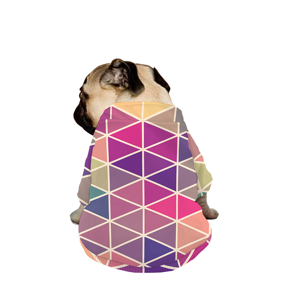 Pastel Geometric Shape Pattern Print Dog Zip Up Jacket