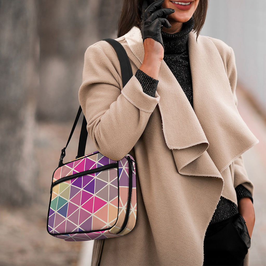 Pastel Geometric Shape Pattern Print Double Strap Bible Bag
