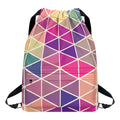 Pastel Geometric Shape Pattern Print Drawstring Backpack
